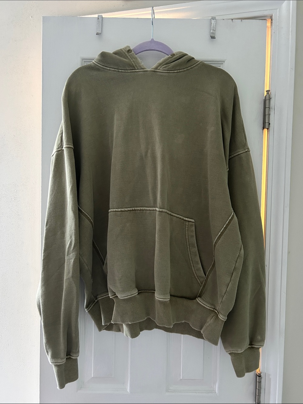 Zara Olive Green Crewneck Hoodie